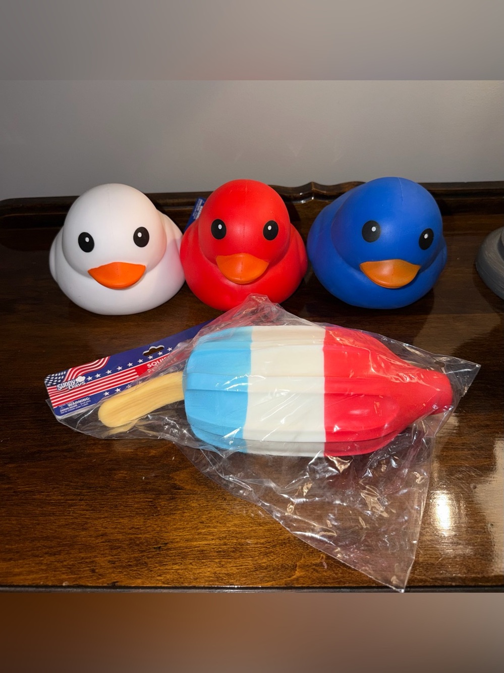 Sunny Days - Patriotic Popsicle - plus one blue, one red and one white duck